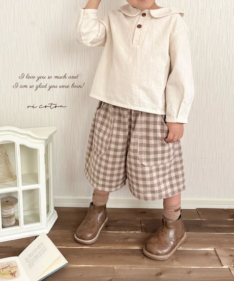 big pocket half pants《gingham plaid》
