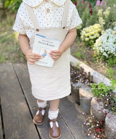 round collar w gauze tops《dot/short sleeve》