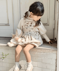 balloon apron onepiece《antique flower》