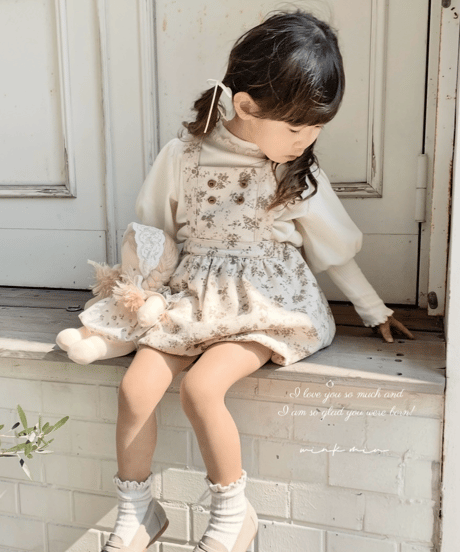 balloon apron onepiece《antique flower》