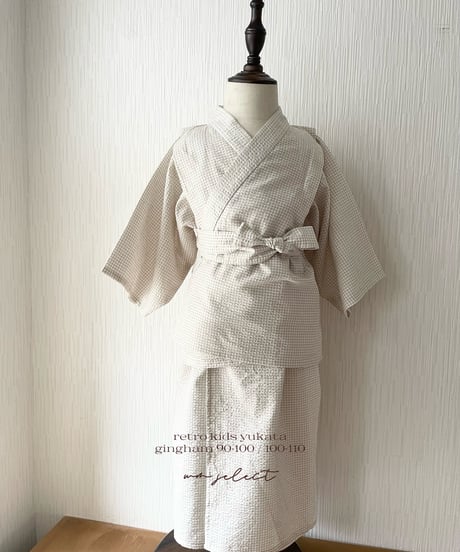 retro kids yukata (gingham)