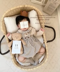 pumpkin salopette omekashi set《gingham plaid》