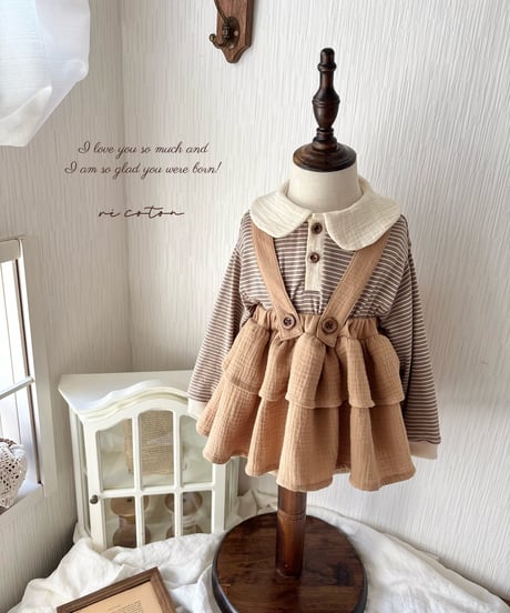 tiered bloomers salopette《pumpkin beige》