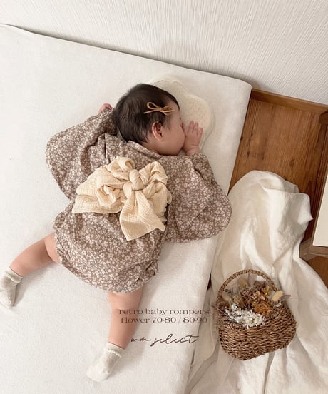 retro baby yukata rompers (flower)