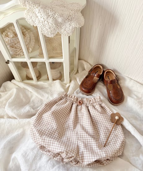balloon pumpkin pants《natural plaid》