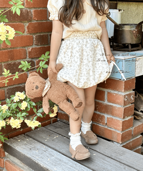 side lace up balloon skirt《french flower》