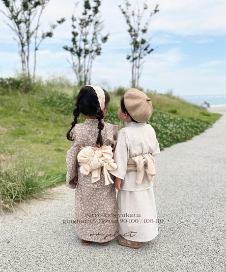 retro kids yukata (gingham)