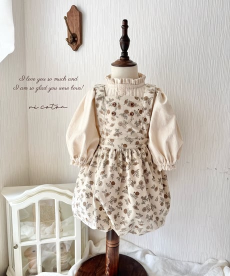 balloon apron onepiece《corduroy retro flower》
