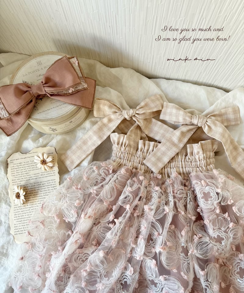 ワンピース mmeeme Flower tulle mini onepiece floral print tulle