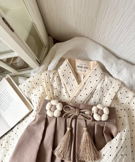 retro baby hakama waist flower 《dot×biscuit moca》