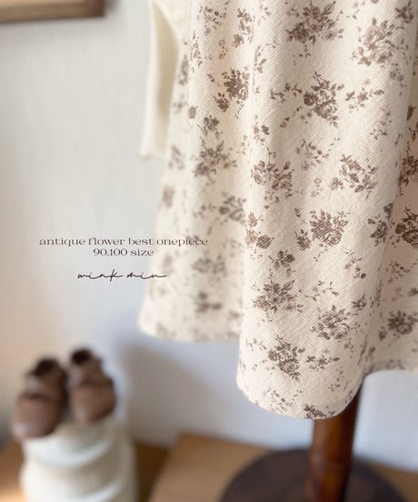 【ラスト販売】antique flower vest onepiece