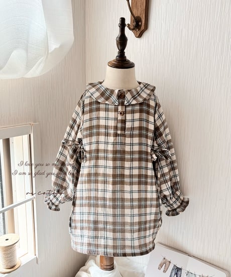 retro tartan shirt onepiece