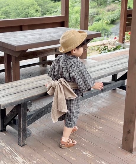 retro kids jinbei《retro tartan》