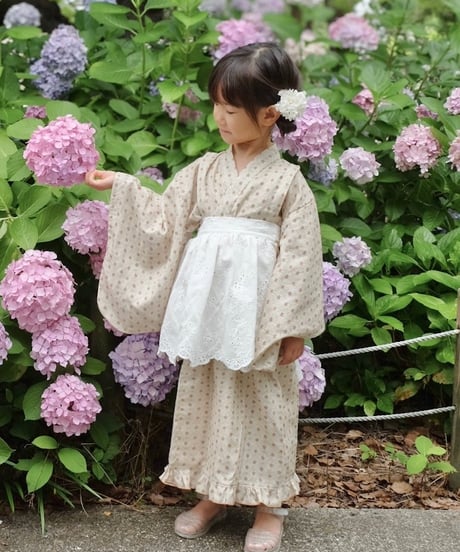 retro kids yukata《dia flower》