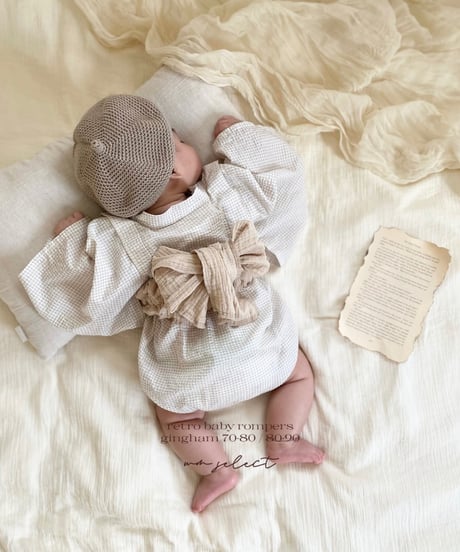retro baby yukata rompers (gingham)