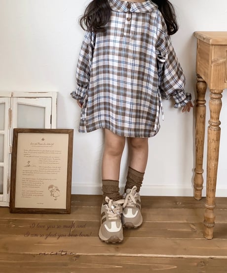 retro tartan shirt onepiece
