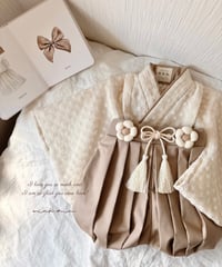 retro baby hakama waist flower 《organdy flower×