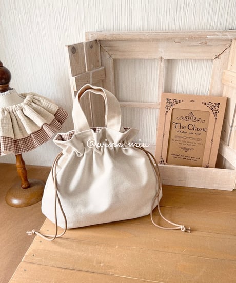 baby's napkin pouch (canvas & french gingham)