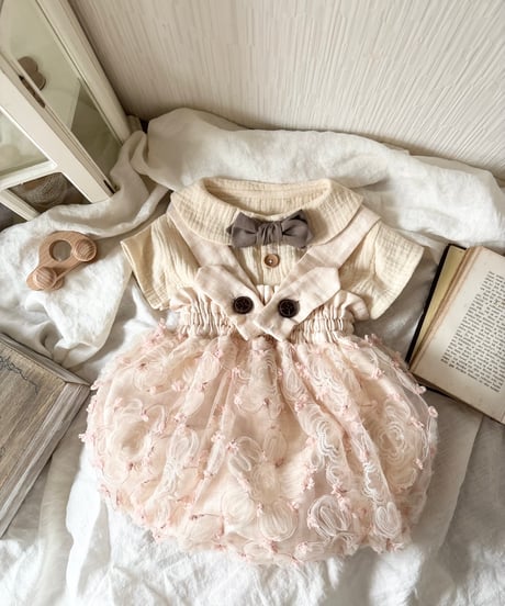 pinky flower tulle omekashi dress