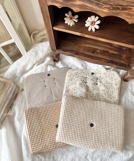 maternal and child health handbook case 《large / cafe au lait & gingham plaid》