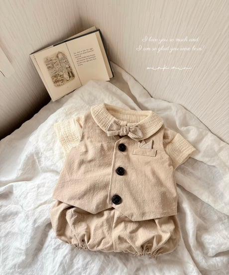 vintage like vest suit《pumpkin pants》