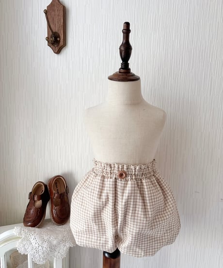 balloon pumpkin pants《natural plaid》