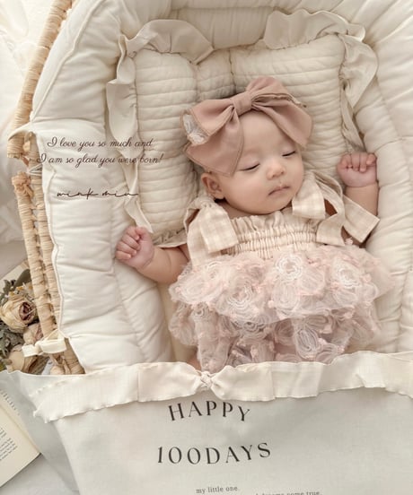 pinky flower tulle rompers dress