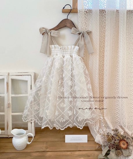 french diamond flower organdy dress