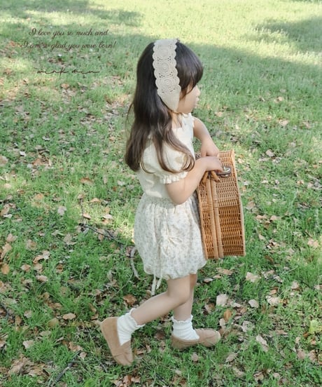 side lace up balloon skirt《french flower》