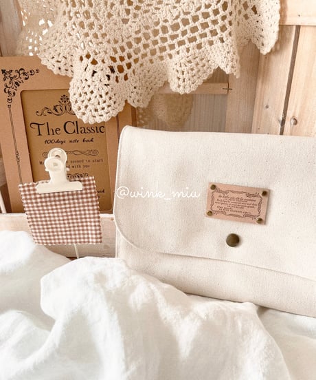 maternal and child health  handbook case (large/canvas×frenchgingham)