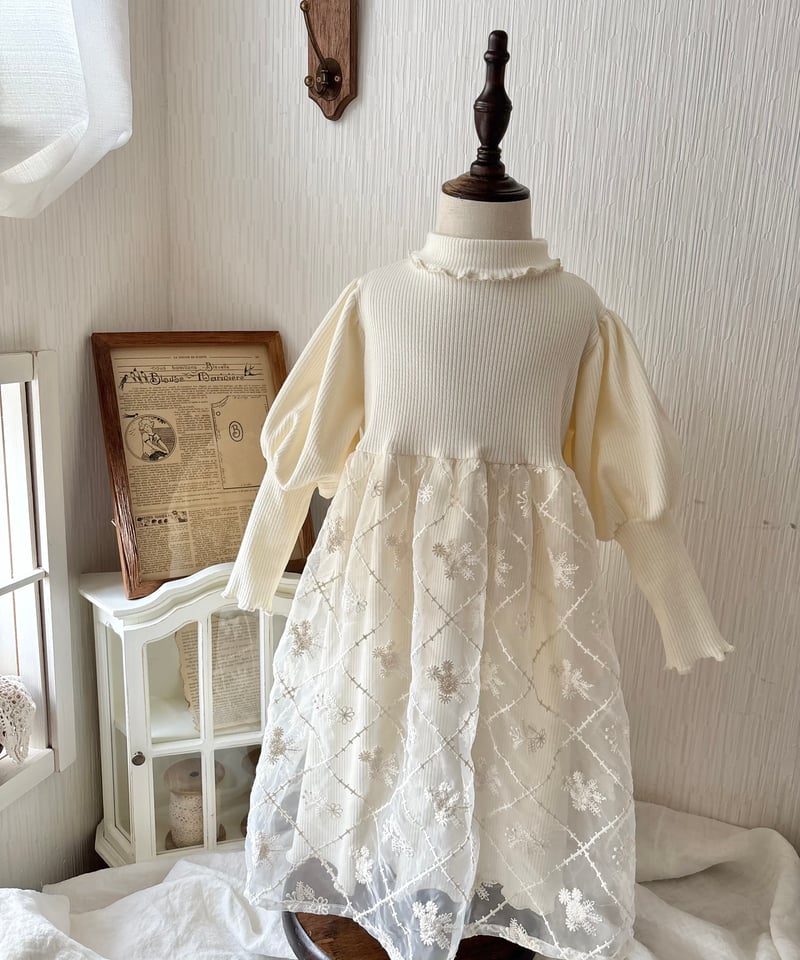 lib knit docking organdy onepiece | wink miu