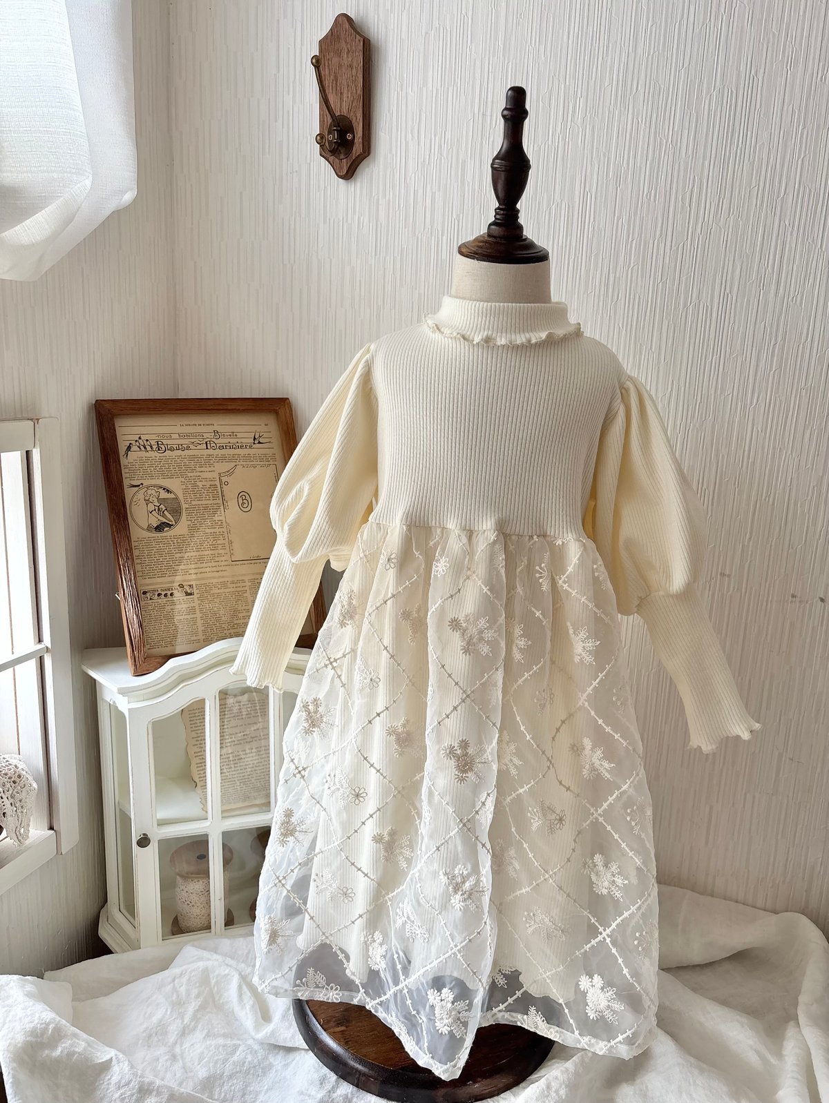 lib knit docking organdy onepiece | wink miu