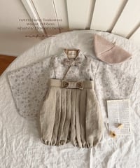 retro baby hakama waist ribbon《shabby flower×beige》