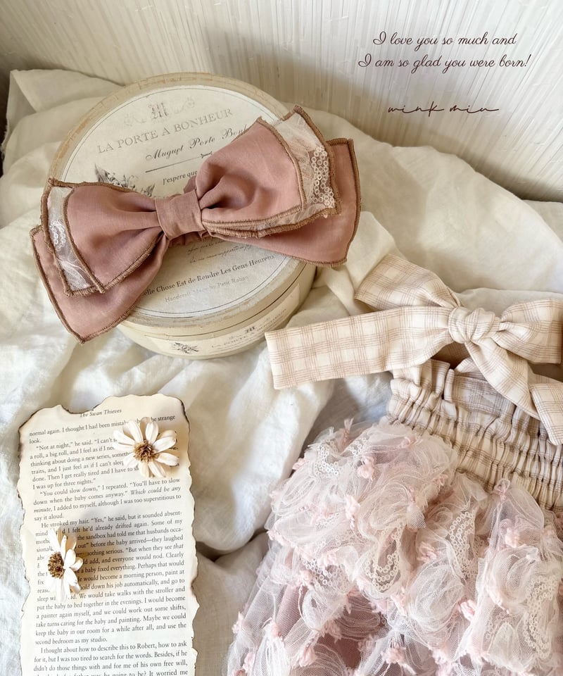 pinky flower tulle rompers dress | wink miu