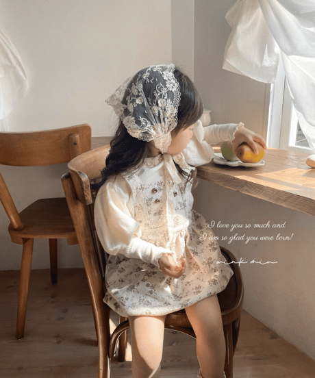 balloon apron onepiece《antique flower》