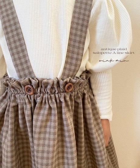 salopette A line skirt《antique plaid purple moca》