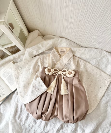 retro baby hakama waist flower《cotton flower×biscuit moca》
