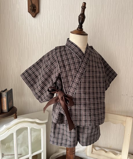 retro kids jinbei《retro tartan》