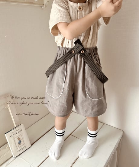 big pocket half pants《greige》