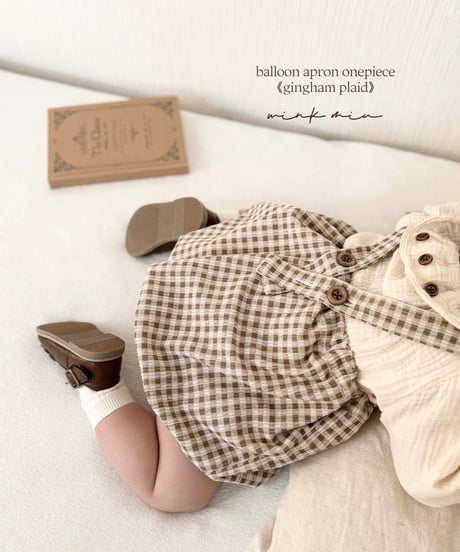 balloon apron onepiece《gingham plaid》