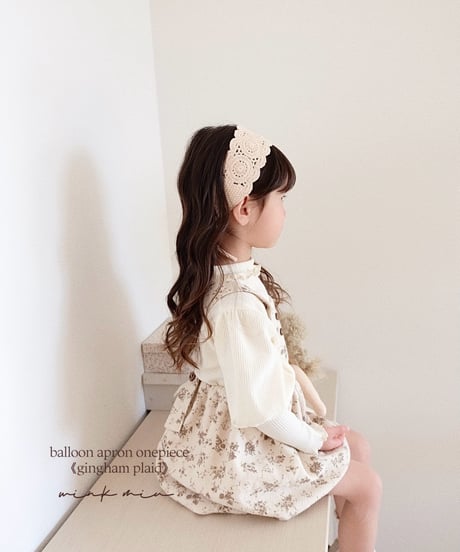 balloon apron onepiece《antique flower》