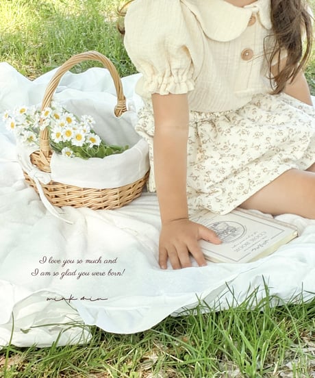 side lace up balloon skirt《french flower》