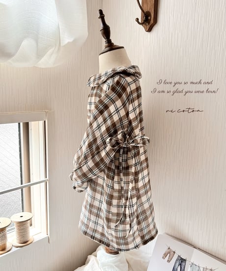 retro tartan shirt onepiece