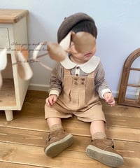salopette half pants《pumpkin beige》