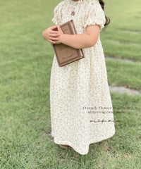 french flower w gauze shirring onepiece