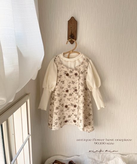 【ラスト販売】antique flower vest onepiece