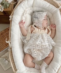 cream daisy tulle rompers dress