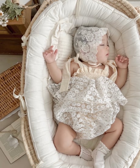 cream daisy tulle rompers dress