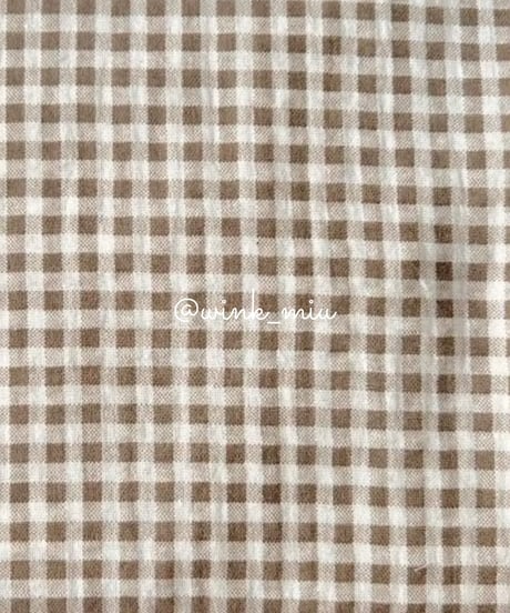 retro baby hakama waist ribbon《gingham plaid coffee×purple moca》