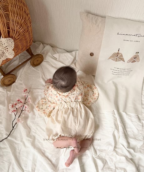 retro baby hakama waist flower 《retro flower×natural white》